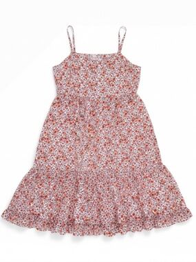 ONLY Cloud Dancer Floral Tiered Mini Singlet Dress Cami Straps Size M